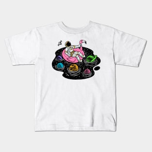 Relax Astronaut in universe pool Kids T-Shirt